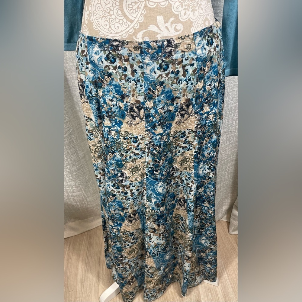 C&B Teal Cardigan & Floral Maxi Skirt Set Sz M/10 - Picture 5 of 11